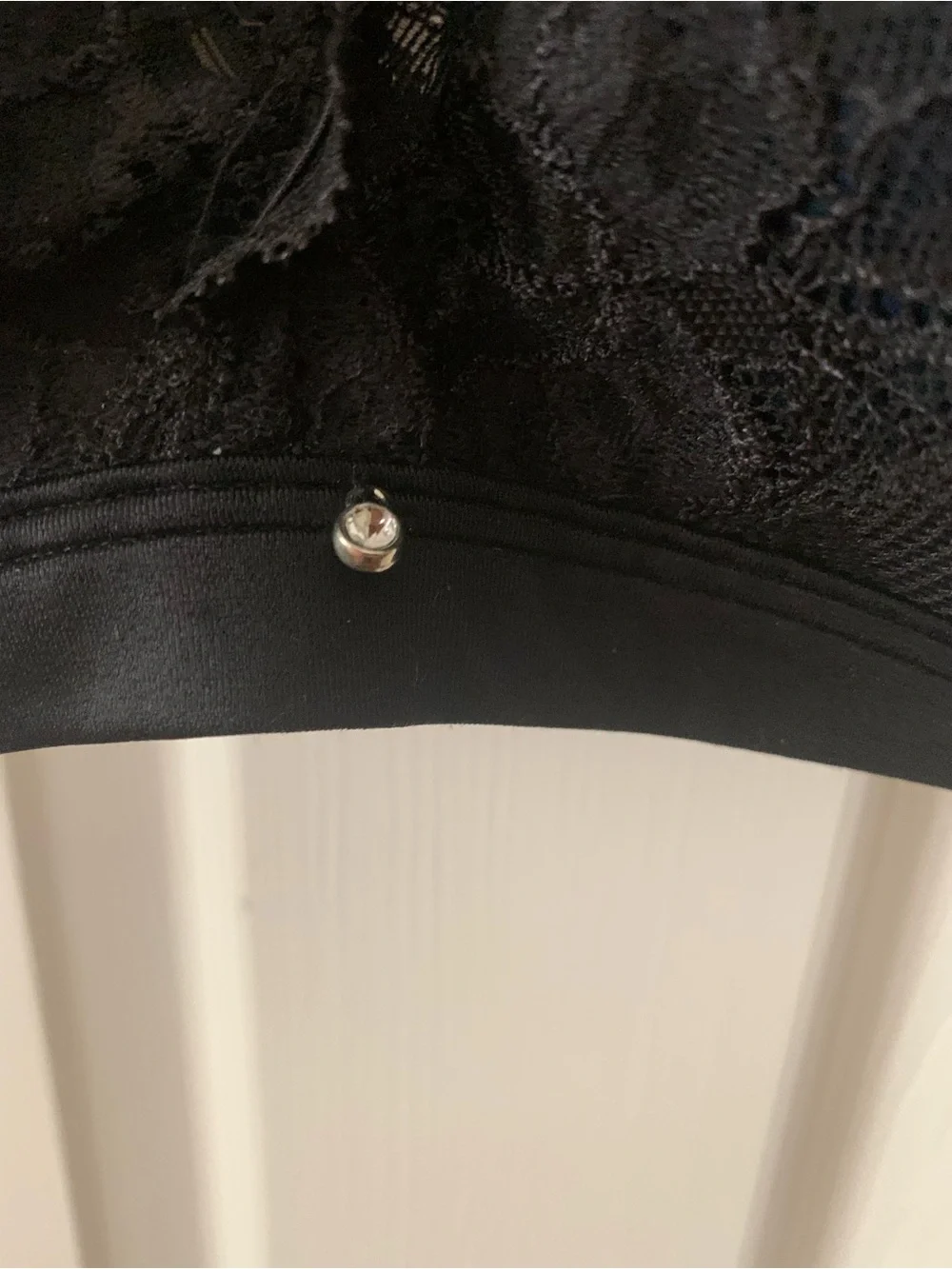 Maidenform Bra: Soft Dark Navy Cups with Black Lace, XL